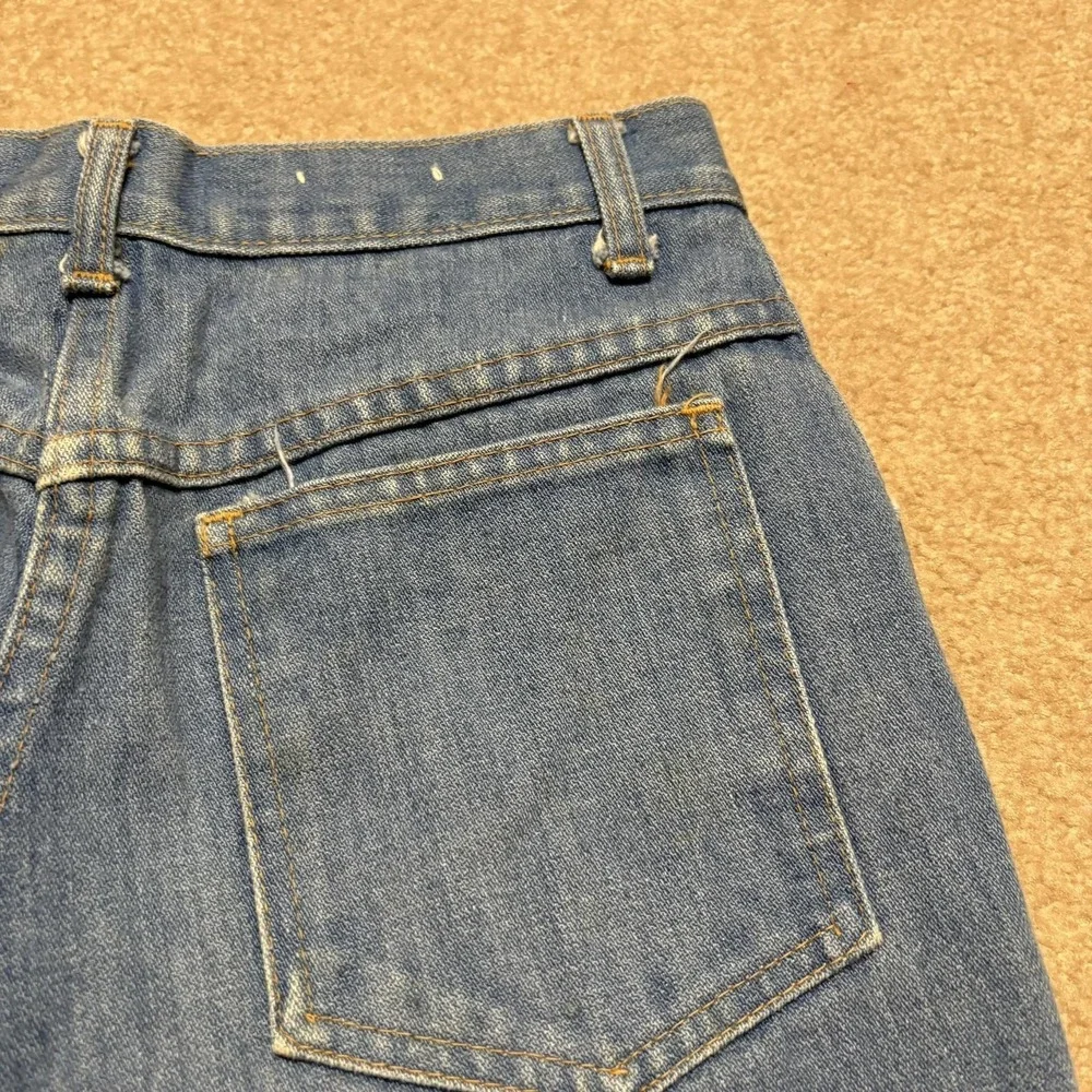 Vtg 70s Bell Bottom Jeans‎ Womens 26x28.5 Blue High Rise Flare Leg Denim Scovill